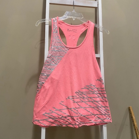 Under Armour Tops - Under Armour HeatGear Loose Racerback Tank Coral Pink XS Athletic Top 0292